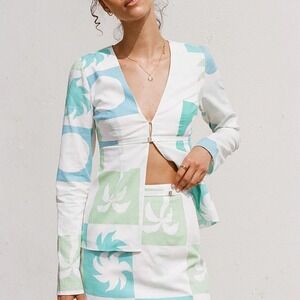 Sabo Harlow Top - Palm Tile Breeze Size Medium‎ New With Tags